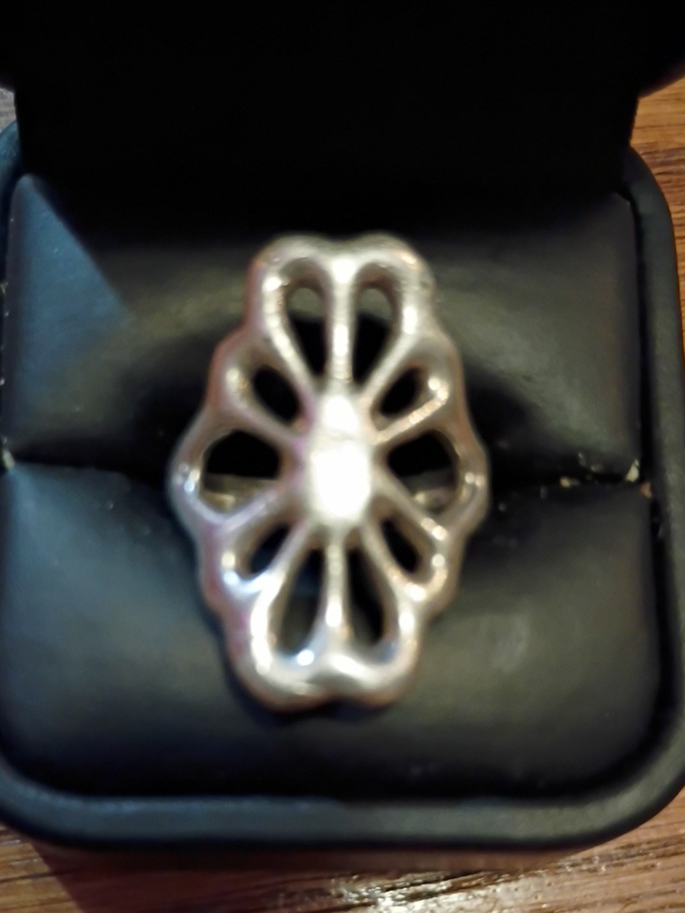 Vintage Unisex Sterling Silver Openwork Floral Ring